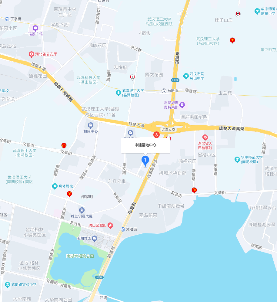 律所位置地图：洪山区珞狮路中建福地中心